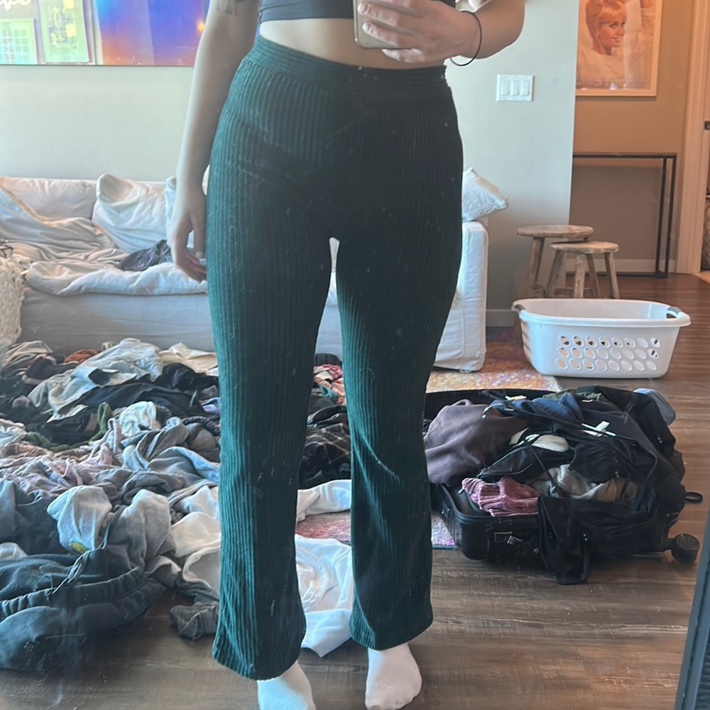 High waisted velvet corduroy flare pants
